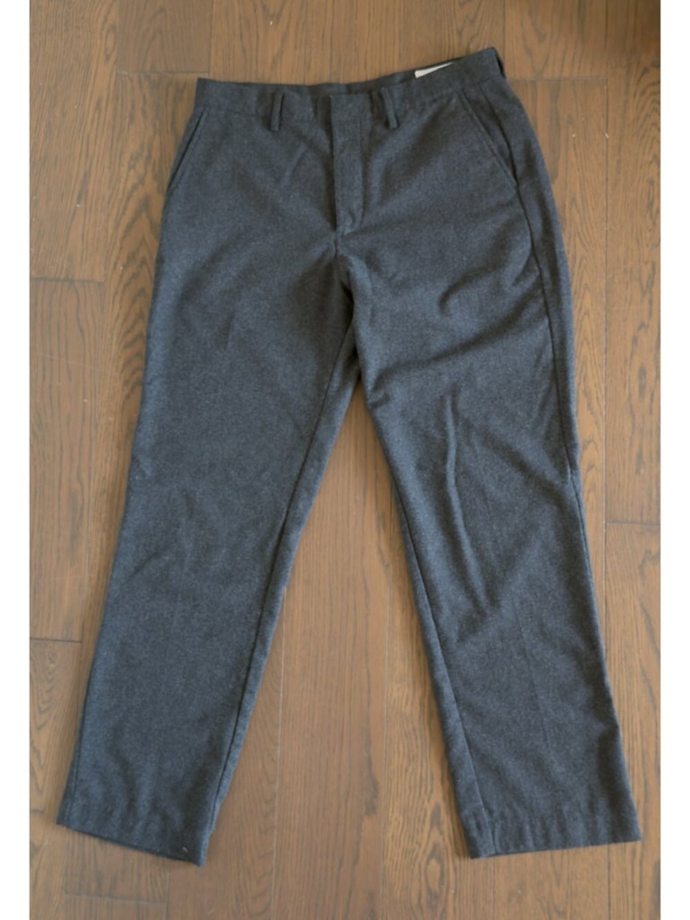 Gap Wool Blend Trousers Mens 34x32 Charcoal Grey Straight Lined Flannel Dress Pa